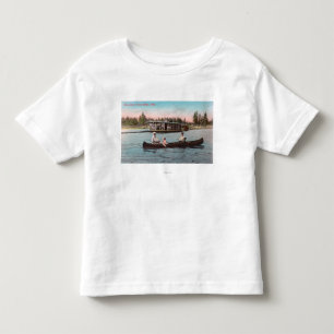 Uitzicht van een houthakker op het meer kinder shirts