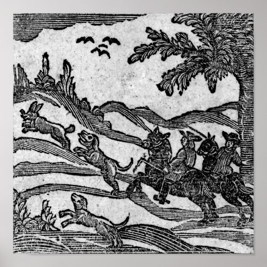 Uitzicht van een Hunting Scene, van Poster (Voorkant)