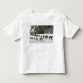 Uitzicht van een Husky Dog-Sled Team Kinder Shirts (Voorkant)