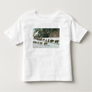 Uitzicht van een Husky Dog-Sled Team Kinder Shirts