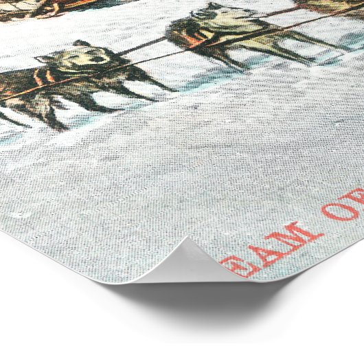 Uitzicht van een Husky Dog-Sled Team Poster (Hoek)