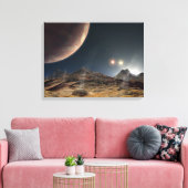 Uitzicht van een hypothetische maan in een baan om canvas afdruk (Insitu (Woonkamer))