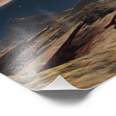 Uitzicht van een hypothetische maan in een baan om foto afdruk (Hoek)