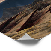 Uitzicht van een hypothetische maan in een baan om poster (Hoek)