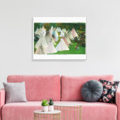 Uitzicht van een Indiaas dorp en Pendleton Canvas Afdruk (Insitu (Woonkamer))