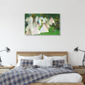 Uitzicht van een Indiaas dorp en Pendleton Canvas Afdruk (Insitu (Slaapkamer))