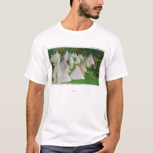Uitzicht van een Indiaas dorp en Pendleton T-shirt