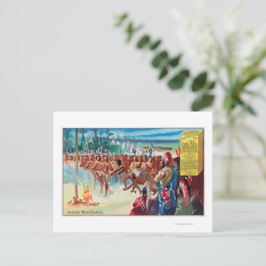 Uitzicht van een Indische Dans, Maizena Product Ad Briefkaart (Staand voorkant)