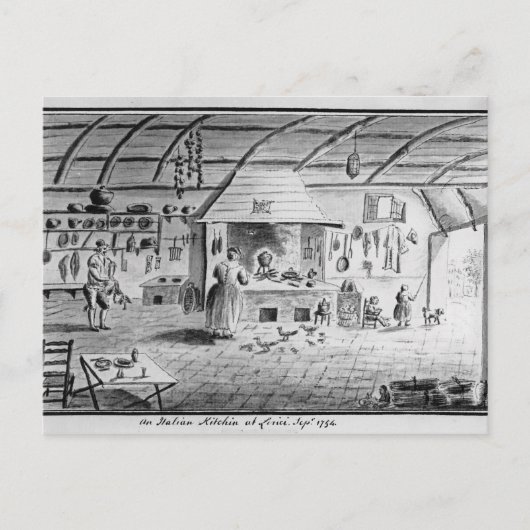 Uitzicht van een Italiaanse keuken in Lerici Briefkaart (Voorkant)