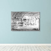 Uitzicht van een Italiaanse keuken in Lerici Canvas Afdruk (Insitu (Houten vloer))