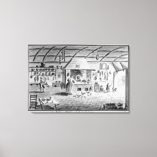 Uitzicht van een Italiaanse keuken in Lerici Canvas Afdruk (Voorkant)