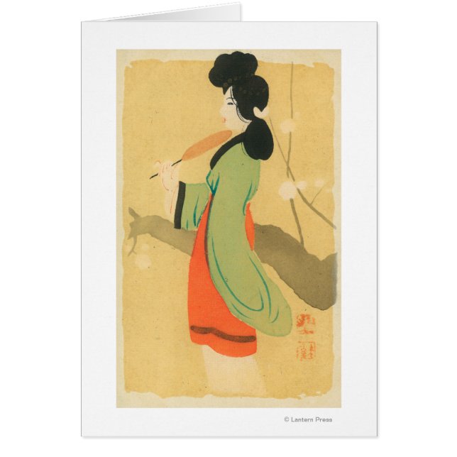 Uitzicht van een Japanse vrouw in Parijs, Frankrij (Voorkant)