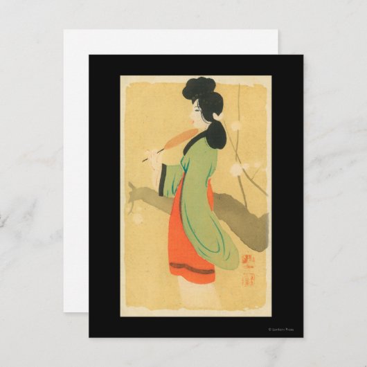 Uitzicht van een Japanse vrouw in Parijs, Frankrij Briefkaart (Voorkant / Achterkant)