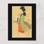 Uitzicht van een Japanse vrouw in Parijs, Frankrij Briefkaart (Voorkant)