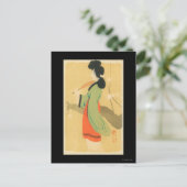 Uitzicht van een Japanse vrouw in Parijs, Frankrij Briefkaart (Staand voorkant)