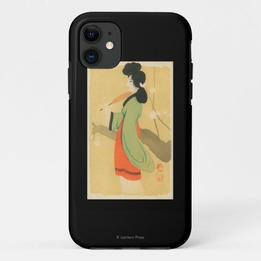 Uitzicht van een Japanse vrouw in Parijs, Frankrij Case-Mate iPhone Case (Achterkant)