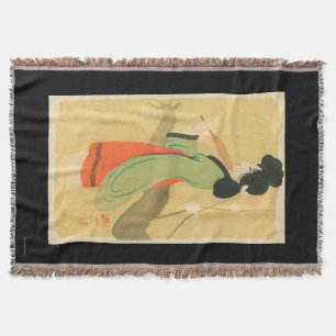 Uitzicht van een Japanse vrouw in Parijs, Frankrij Deken