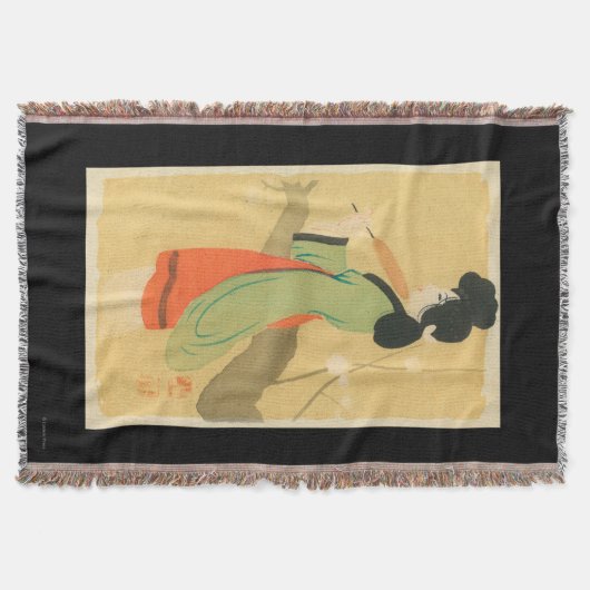 Uitzicht van een Japanse vrouw in Parijs, Frankrij Deken (Voorkant)