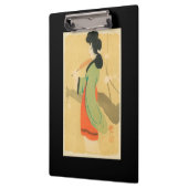 Uitzicht van een Japanse vrouw in Parijs, Frankrij Klembord (Links)