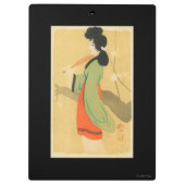 Uitzicht van een Japanse vrouw in Parijs, Frankrij Klembord (Achterkant)