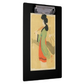 Uitzicht van een Japanse vrouw in Parijs, Frankrij Klembord (Rechts)