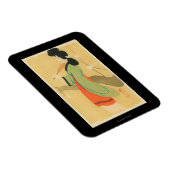 Uitzicht van een Japanse vrouw in Parijs, Frankrij Magneet (Rechterzijde)