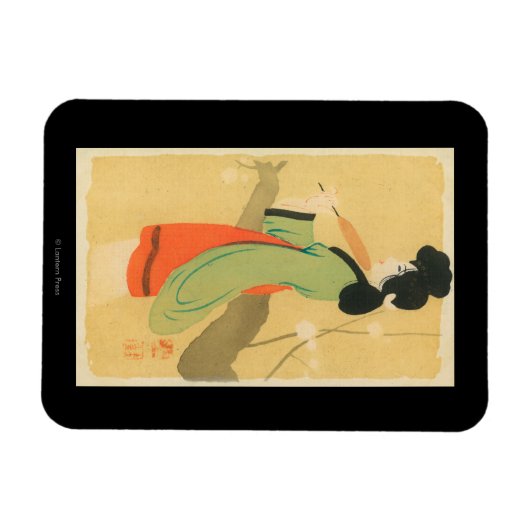 Uitzicht van een Japanse vrouw in Parijs, Frankrij Magneet (Horizontaal)