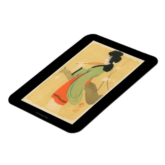 Uitzicht van een Japanse vrouw in Parijs, Frankrij Magneet (Linkerzijde)