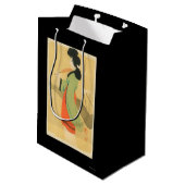 Uitzicht van een Japanse vrouw in Parijs, Frankrij Medium Cadeauzakje (Achterkant Gekanteld)