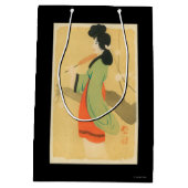 Uitzicht van een Japanse vrouw in Parijs, Frankrij Medium Cadeauzakje (Achterkant)