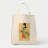 Uitzicht van een Japanse vrouw in Parijs, Frankrij Tote Bag (Voorkant)