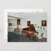 Uitzicht van een kamer met een grote piano briefkaart (Voorkant / Achterkant)