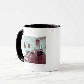 Uitzicht van een kamer met een grote piano mok (Voorkant links)