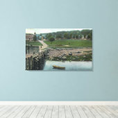 Uitzicht van een kamp canvas afdruk (Insitu (Houten vloer))