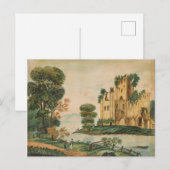 Uitzicht van een kasteel briefkaart (Voorkant / Achterkant)