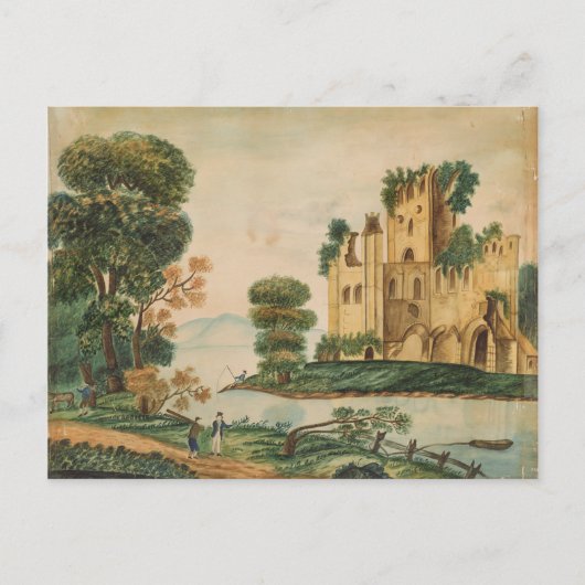 Uitzicht van een kasteel briefkaart (Voorkant)