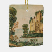 Uitzicht van een kasteel keramisch ornament (Rechts)