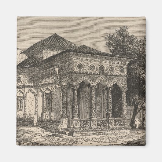 Uitzicht van een kerk in Boekarest Magneet (Voorkant)