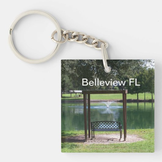 Uitzicht van een klein stadMeer Sleutelhanger (voorkant)