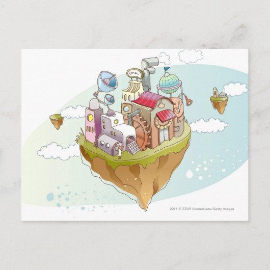 Uitzicht van een kleurrijke abstracte afbeelding briefkaart (Voorkant)