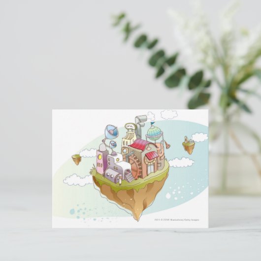 Uitzicht van een kleurrijke abstracte afbeelding briefkaart (Staand voorkant)