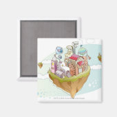 Uitzicht van een kleurrijke abstracte afbeelding magneet (Voorkant / Achterkant)