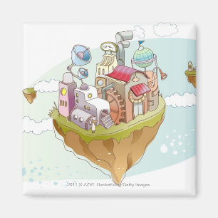 Uitzicht van een kleurrijke abstracte afbeelding magneet