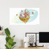 Uitzicht van een kleurrijke abstracte afbeelding poster (Thuiskantoor)