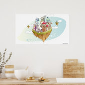 Uitzicht van een kleurrijke abstracte afbeelding poster (Keuken)