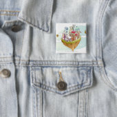 Uitzicht van een kleurrijke abstracte afbeelding vierkante button 5,1 cm (In situ)
