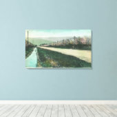 Uitzicht van een landweg tijdens de voorjaarstijd canvas afdruk (Insitu (Houten vloer))