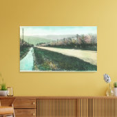 Uitzicht van een landweg tijdens de voorjaarstijd canvas afdruk (Insitu (Woonkamer))
