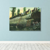 Uitzicht van een Loggingteam op een Gestorven sequ Canvas Afdruk (Insitu (Houten vloer))
