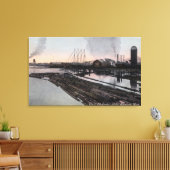 Uitzicht van een Lumber Mill Canvas Afdruk (Insitu (Woonkamer))